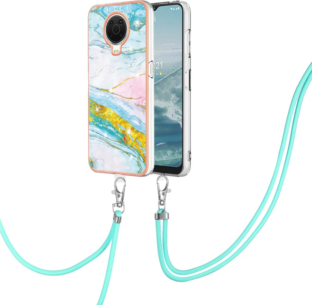 Cover Slim Nokia G20 Turchese | Custodia TPU con Cordino Regolabile