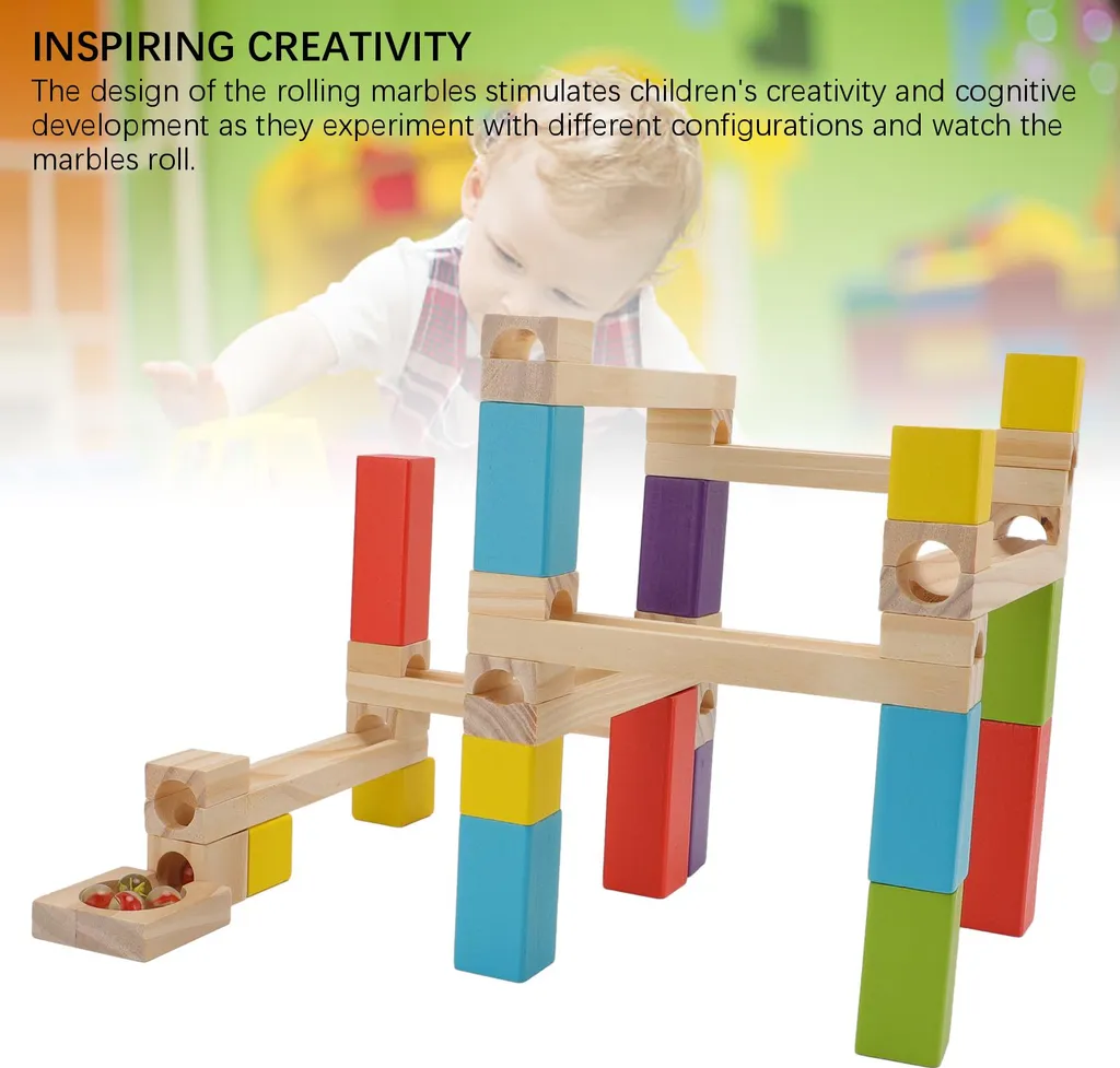 Circuit à Billes en Bois - Jeu Éducatif Apprentissage et Construction