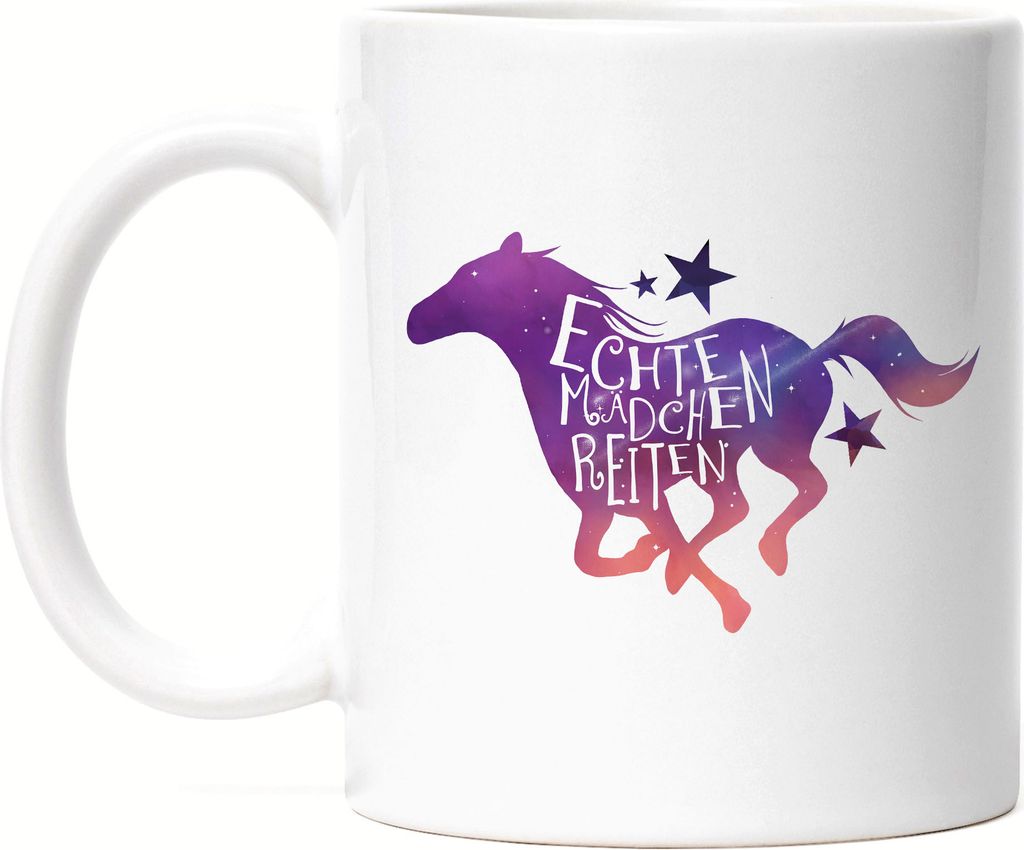 Echte Mädchen Reiten Tasse Weiß Pferd Stute Hengst Pony Hobbie Liebe Pferdeflüsterer Pferdeliebhaber Freiheit