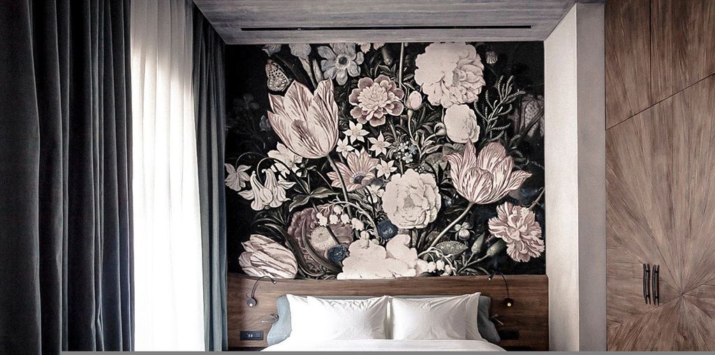 Coloray Fototapete 360x250 cm An Einer Wand Latex Latextapete - Weinleseblumen