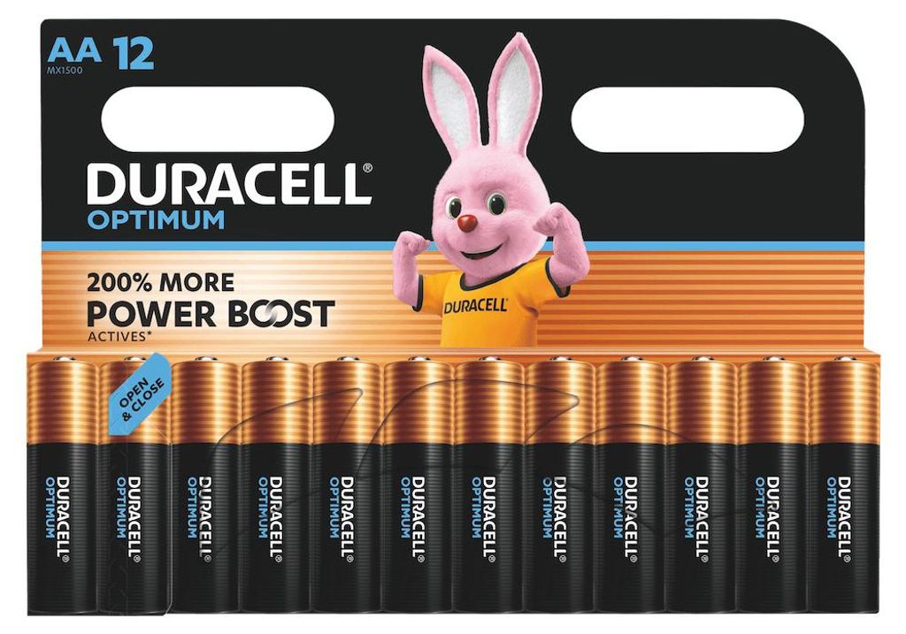Duracell Optimum AA, Wegwerpbatterij, AA, Alkaline, 12 Productafbeelding 