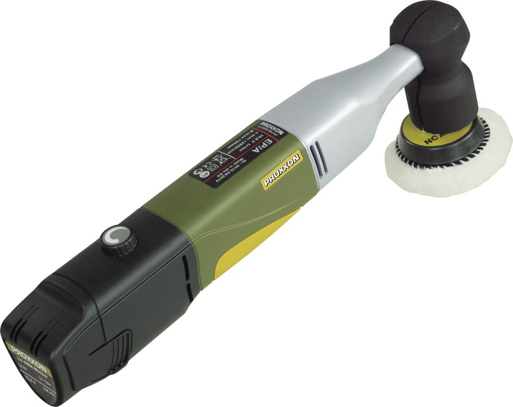 Proxxon Exzenterpolierer EP/A mit Akku 2,6 Ah+Ladegerät, Drehzahl 1100-2600/min