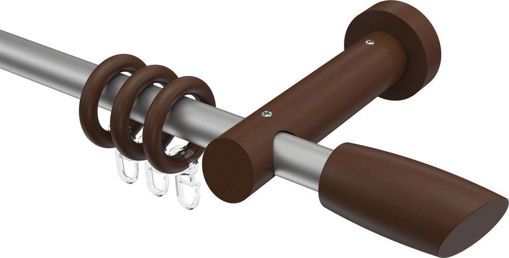 Interdeco Gardinenstange / Vorhangstange Silbergrau / Produktbild 