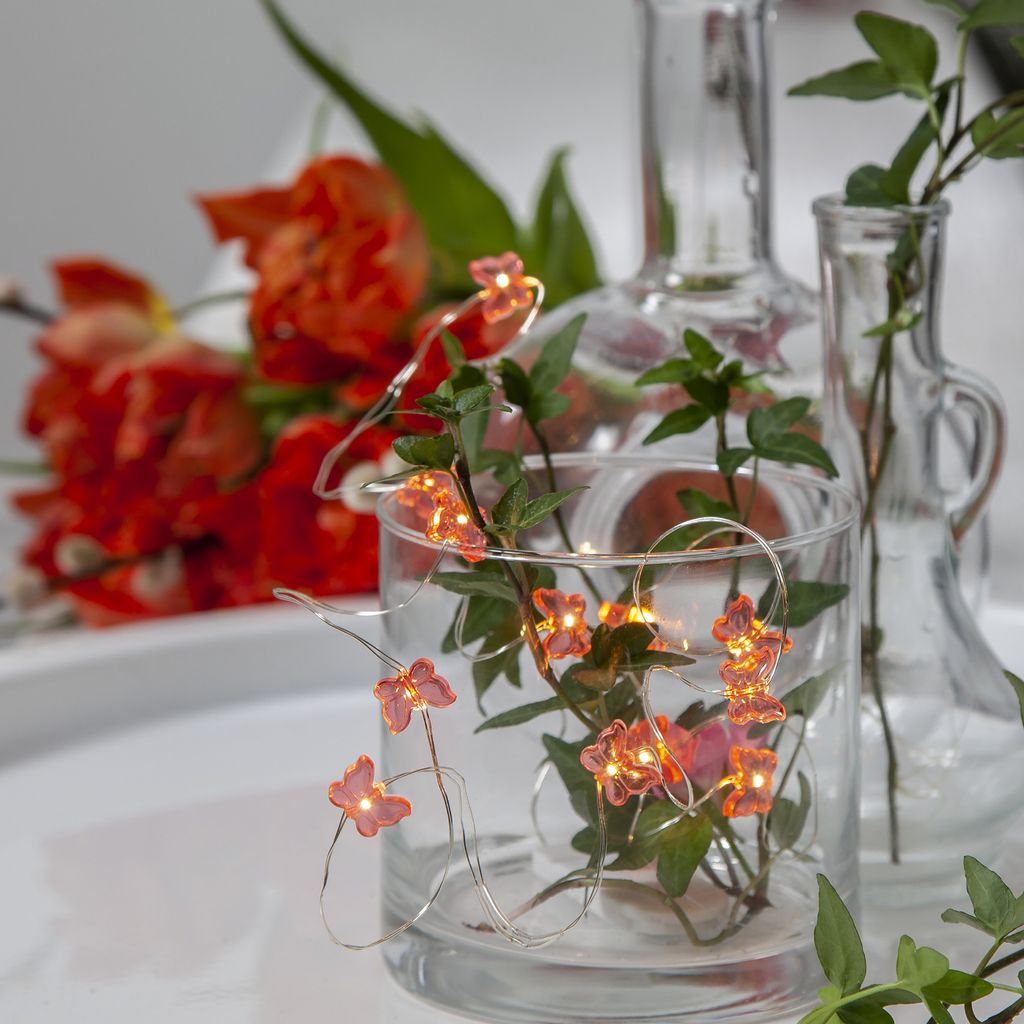 LED Drahtlichterkette Schmetterling - 12 warmweiße LED - Produktbild 