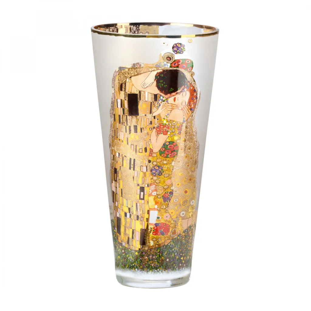 Vase Klimt Le Baiser en verre Artis Orbis - Décor doré et finitions Goebel