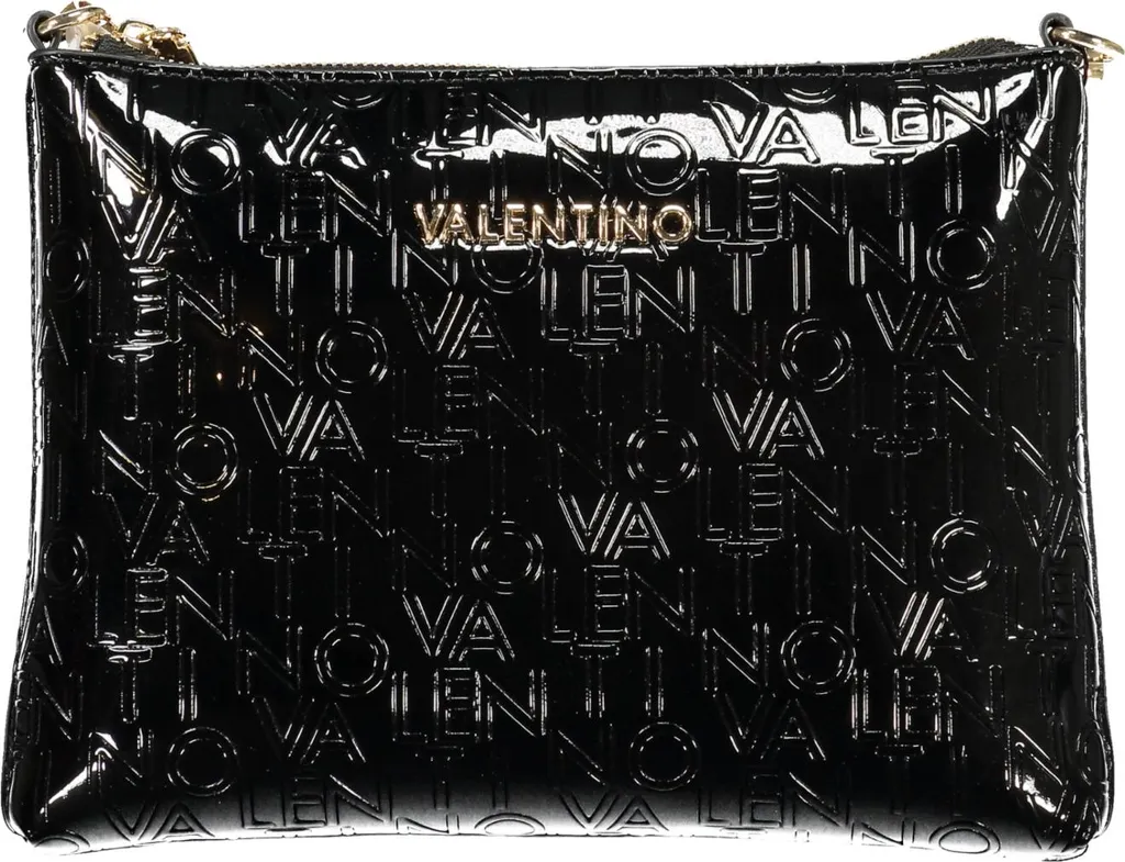 Borsa da donna nera con tracolla regolabile e dettagli a contrasto