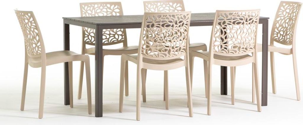 Set de salle à manger d'extérieur avec table rectangulaire Image du produit 