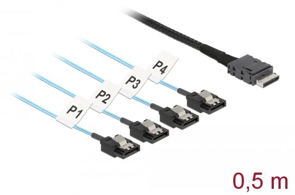 Câble de données OCuLink SFF-8611 vers 4 ports SATA 50 cm pour Serveur