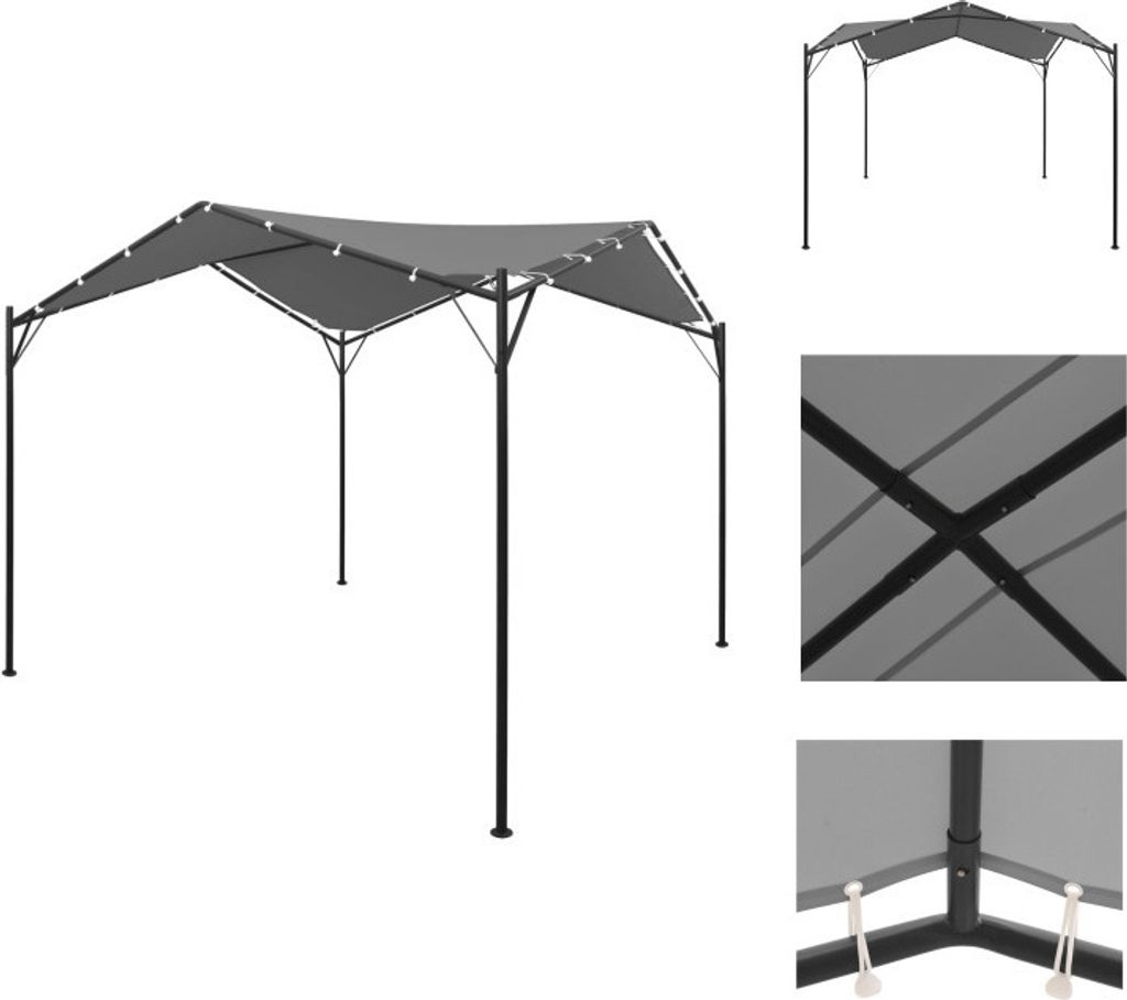 vidaXL Gartenpavillon Anthrazit 4x4 m - Pavillons & Partyzelte