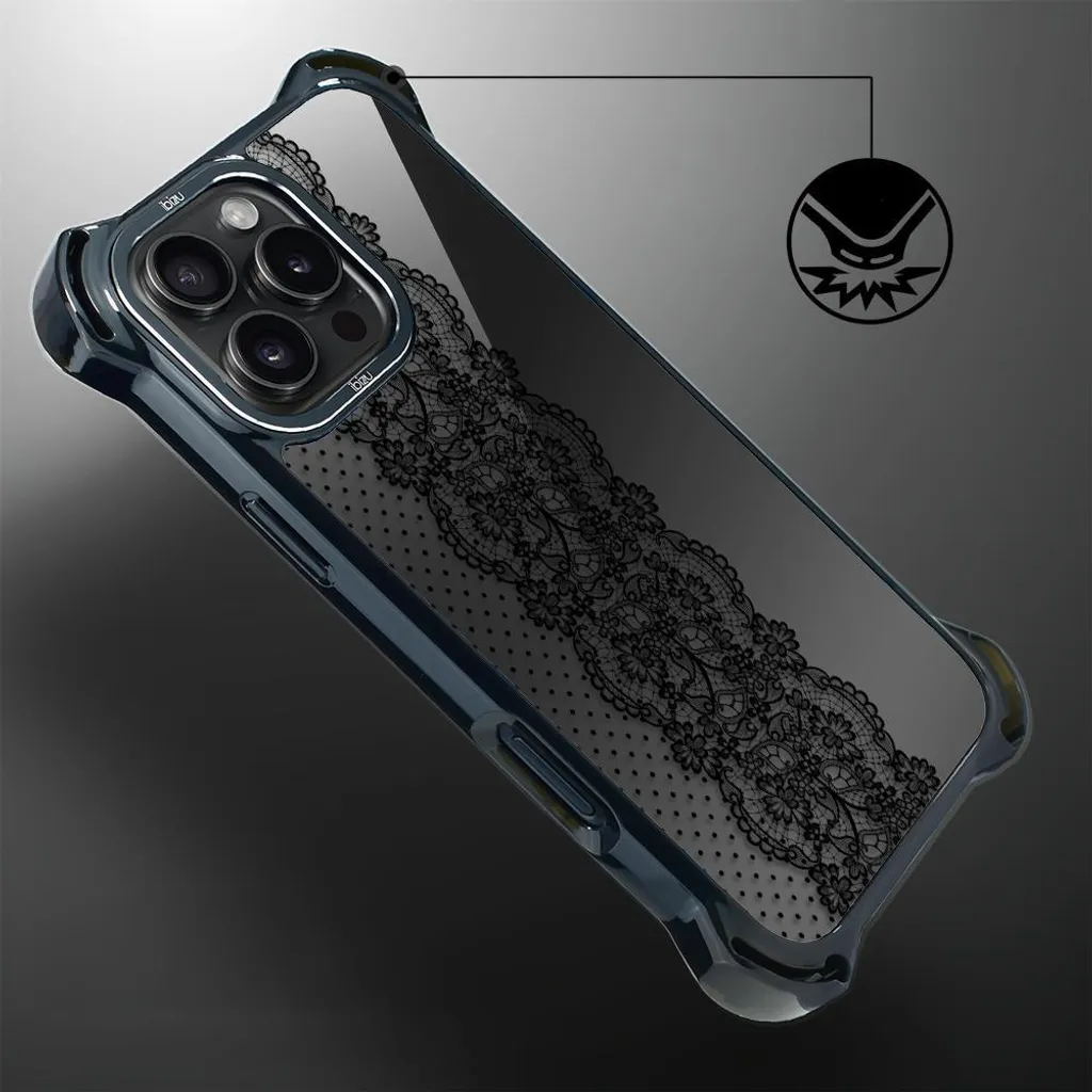 Coque de protection iPhone 16 Pro MagSafe Midnight avec design dentelle - 7