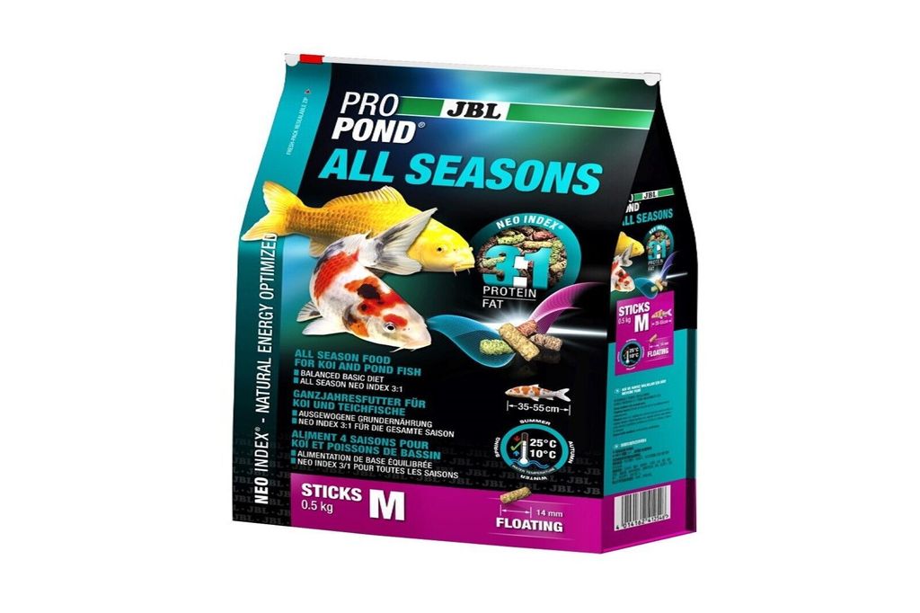 JBL ProPond All Seasons M, Ganzjahresfutter für Koi und Teichfische - 0,5 kg