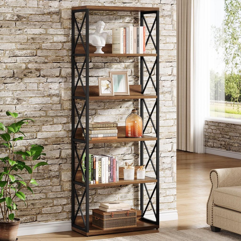 Libreria in stile industriale Tribesigns, altezza 178 cm, 6 Immagine del prodotto 