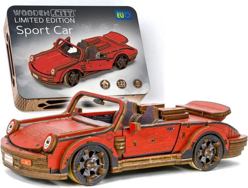 WOODEN CITY 3D Sportwagen Puzzle Limitierte Auflage 194 Teile