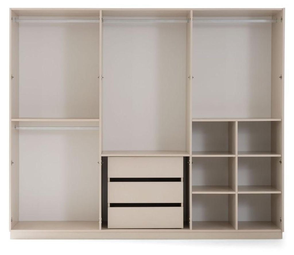 Schlafzimmer Garnitur Doppelbett Nachttische Braun 4tlg Holz Schrank