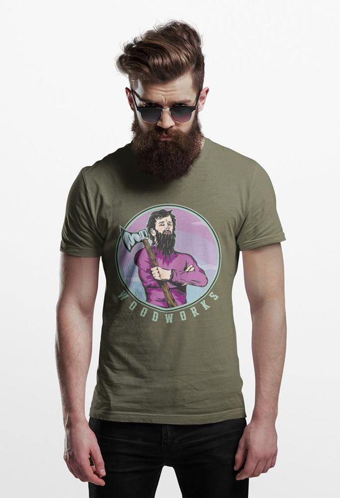 D&B Uni Polo ST00055 Wood Works MilitärGrün -Größe 4XL