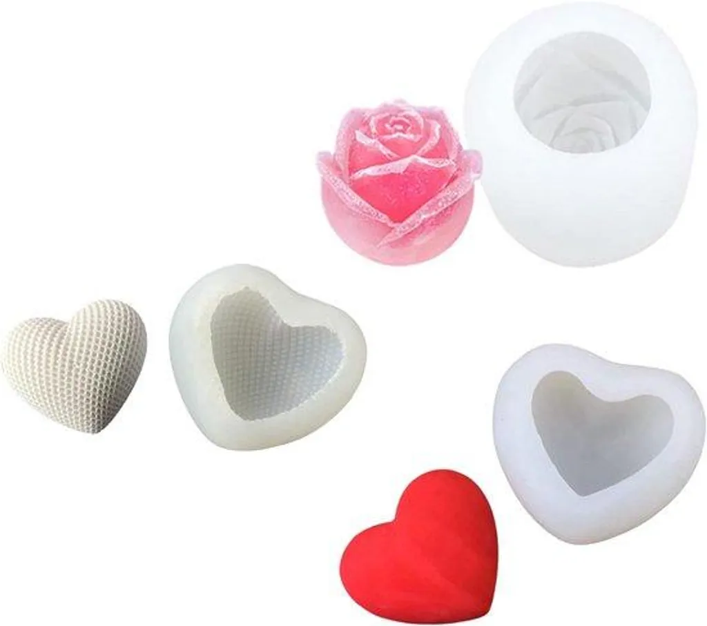 Moule à Bougie 3D Rose en Silicone Souple avec Détails Floraux Réalistes