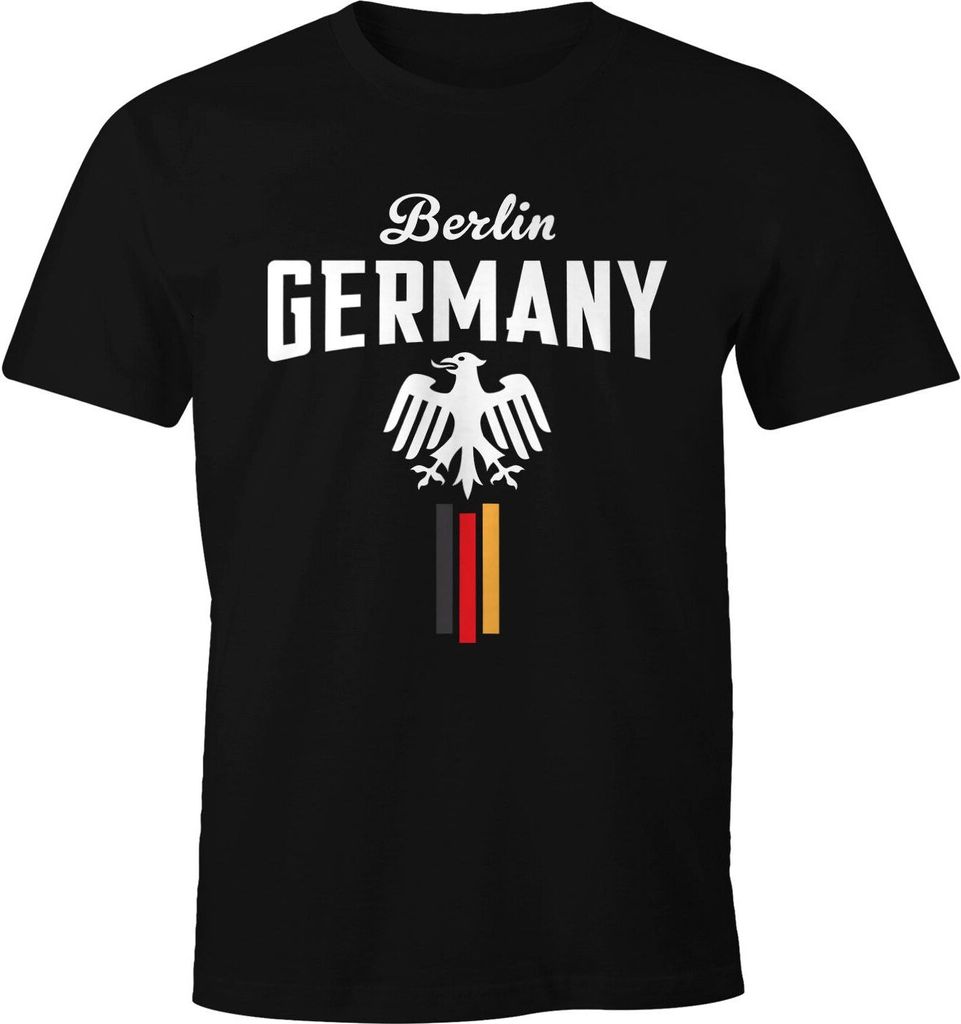Herren WM-Shirt Fan-Shirt Deutschland Fußball Weltmeisterschaft 2018 Berlin Adler Moonworks schwarz 5XL