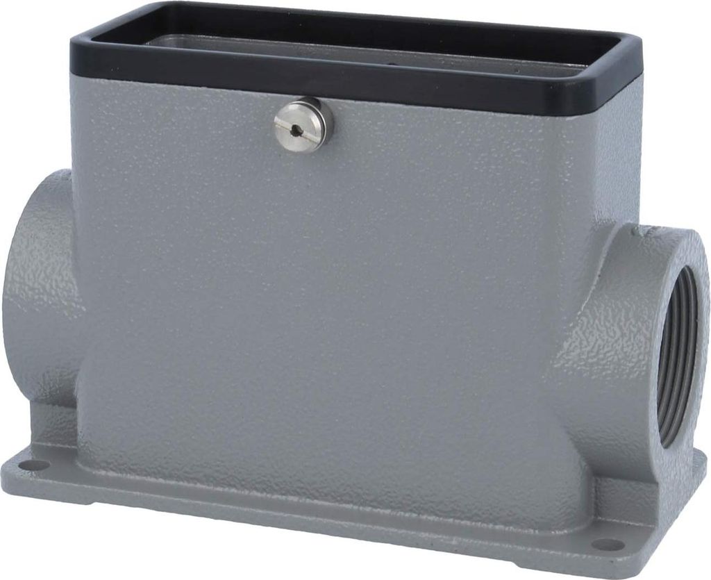 HARTING Han 16B Sockelgehäuse hoch, 2xM32 seitlicher Kabelabgang, für 1 Zentralbügel Verschraubung M32 Klemmbereich