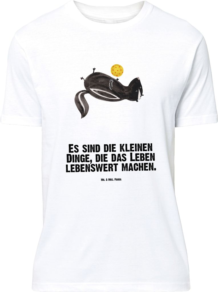 Mr. & Mrs. Panda Größe XL T-Shirt Stinktier Ball - Weiß - Geschenk, Shirt, Tshirt, Raubtier, Weisheit, Wildtier, Stinki, mit Spruch, Skunk