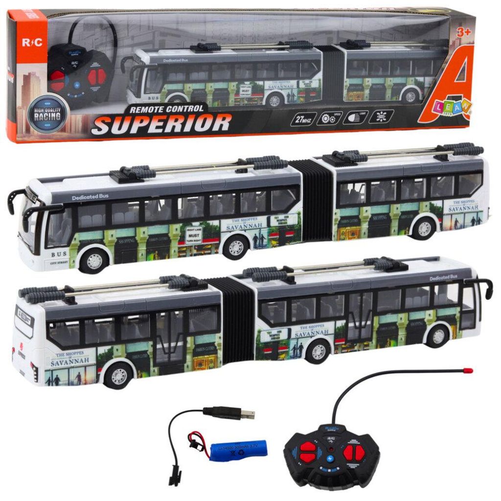 Città filobus telecomandato Rc luci trasporto pubblico Immagine del prodotto 