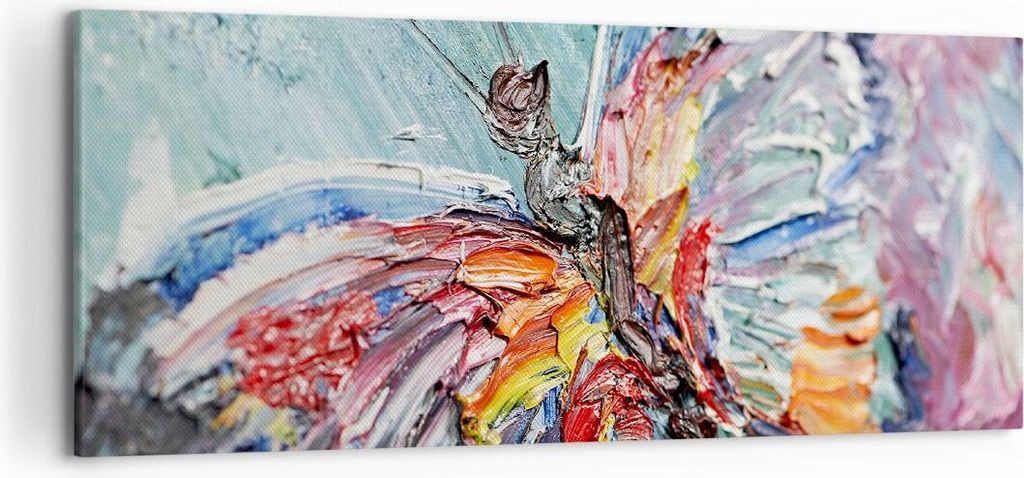 Bild auf Leinwand - Leinwandbild - Vogel Natur Farbe - 120x50cm - Wand Bild - Wanddeko - Wandbilder - Leinwanddruck - Bilder - Kunstdruck - Wanddek...