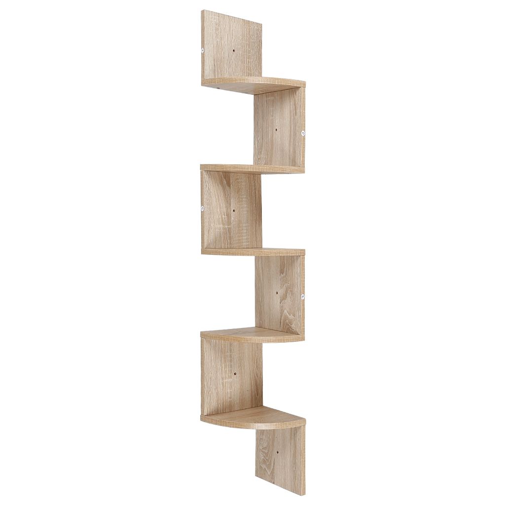 Wandregal Wand-Eckregal Wandregale 20x20x123cm Holzfarbe Produktbild 