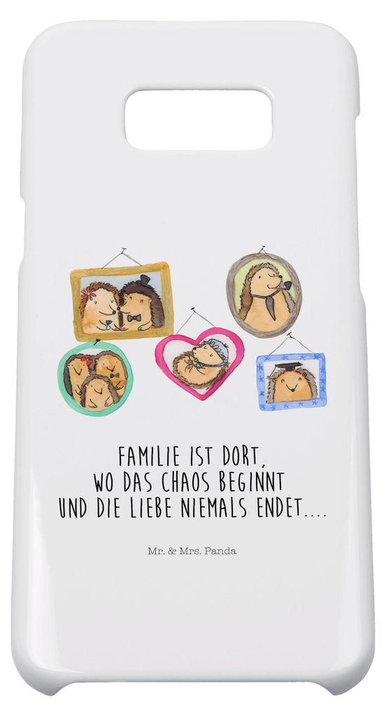 Mr. & Mrs. Panda Samsung Galaxy S8 plus Handyhülle Igel Familie - Weiß - Geschenk, Mama, Papa, Hülle, Handy Case, Bilder, Liebe, Muttertag, Cover