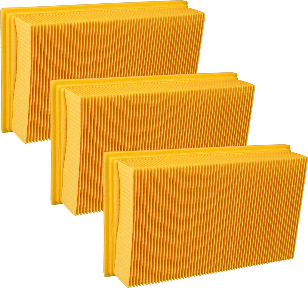 vhbw 3x Flachfaltenfilter L kompatibel mit Dewalt D27902, D27091, D279015-XJ Nass-/Trockensauger Staubsauger