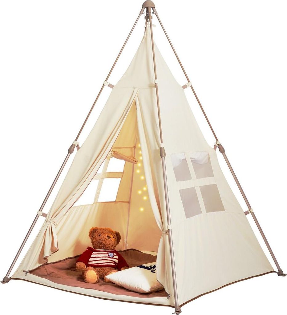 Kids Play Tent Teepee Tent for Kids Foldable Toddler Tent with Mat and Bag
