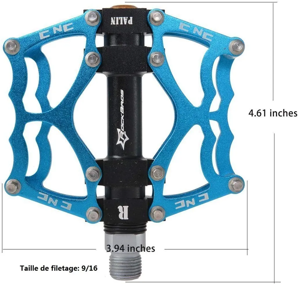 Pédales de Vélo de Route Légères Bleues avec Roulement de Précision - 3