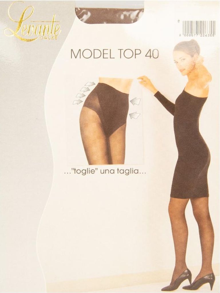 Damen Strumpfhose Socken 40 den seidenmattes Stretch-Mieder mit differenzierter Webart LEVANTE Artikel MODEL TOP 40, 3 - L, Cotone 3%,Poliammide 80...