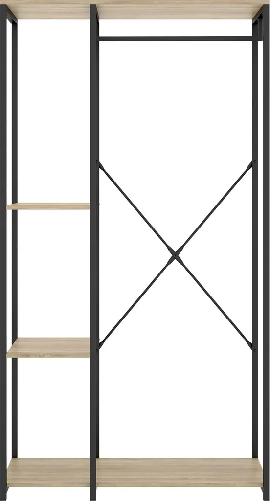 Armoire fine 3 étagères Clovis chêne brun : meuble haut compact