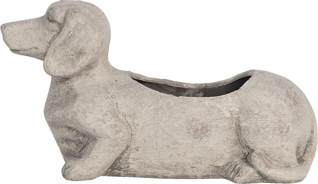Clayre & Eef Blumentopf 24x9x13 cm Grau Stein Produktbild 
