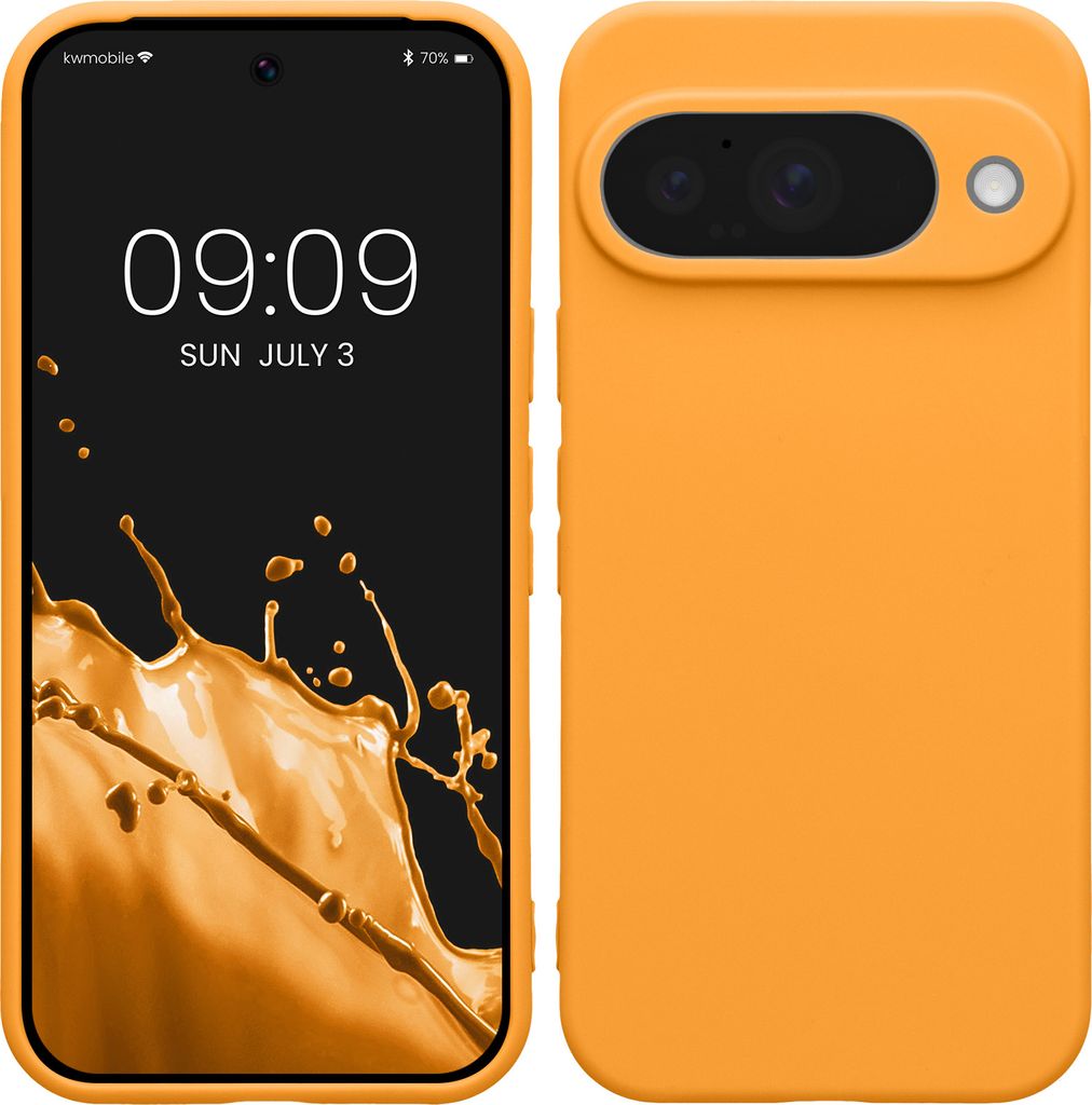 kwmobile Handyhülle kompatibel mit Google Pixel 10 Hülle - Handy Case aus weichem Silikon in Fruity Orange