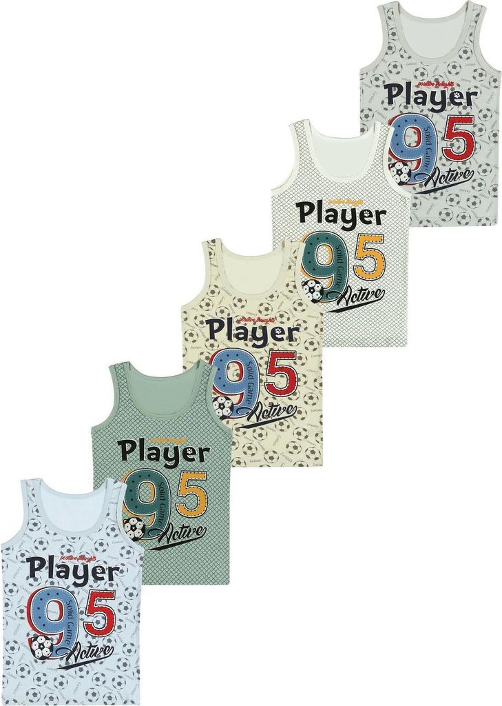 5er Set Jungen Unterhemden - Player - Bunt Produktbild 