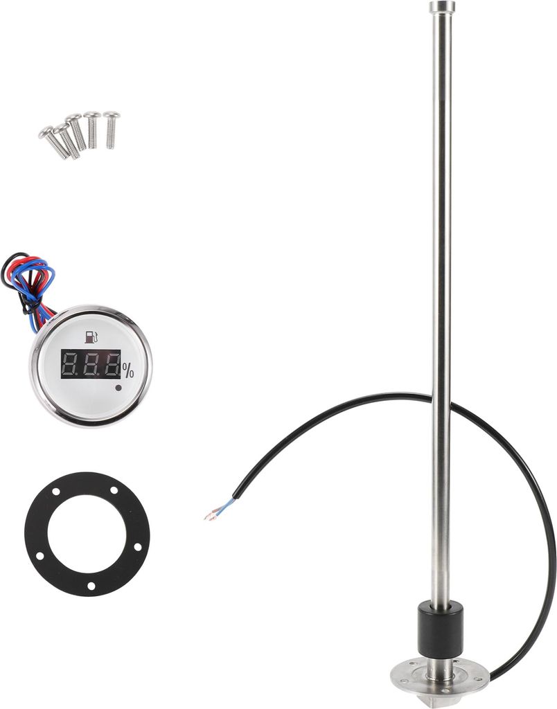 1 Set Kraftstoff-Sendeeinheit und Messgeräte-Kit Boot-Kraftstoff-Sendeeinheit Marine-Kraftstoff-Sendeeinheit Metall Silberton Weiß 0-190 Ohm 17.72"