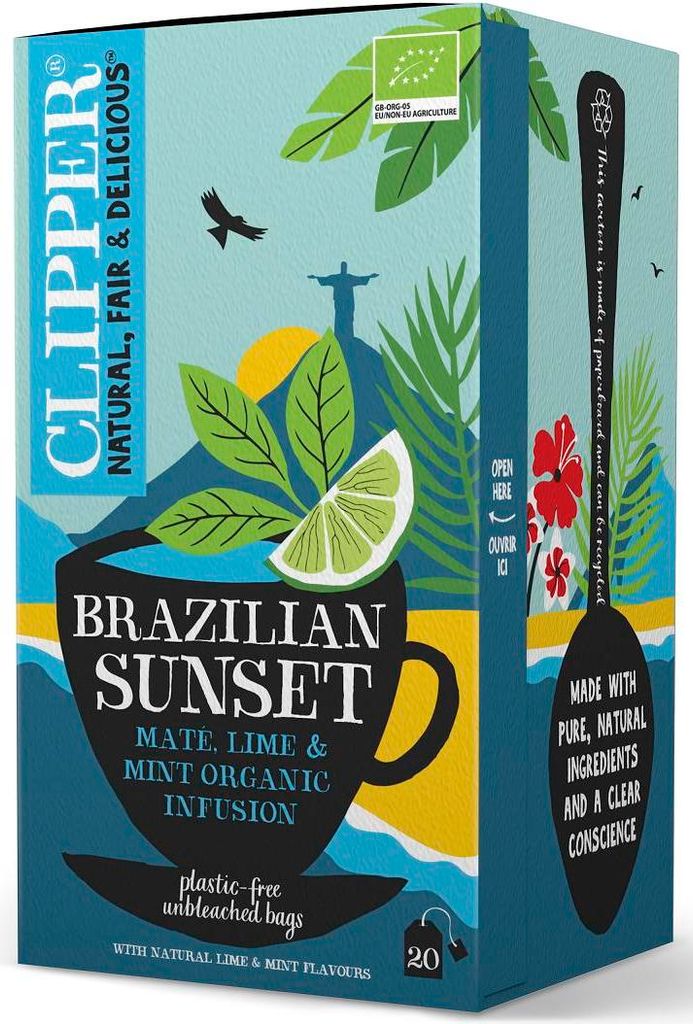 Clipper Brazilian sunset -Kräutertee mit Yerba Mate-, Minz- Produktbild 