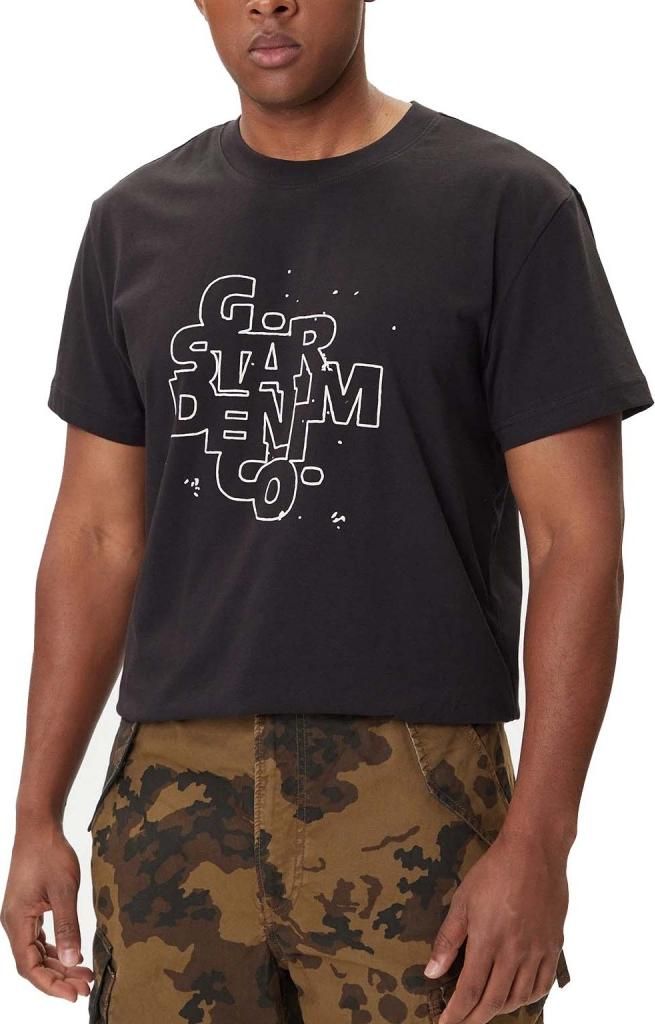 G-Star T-Shirt mit HD Print, Schwarz