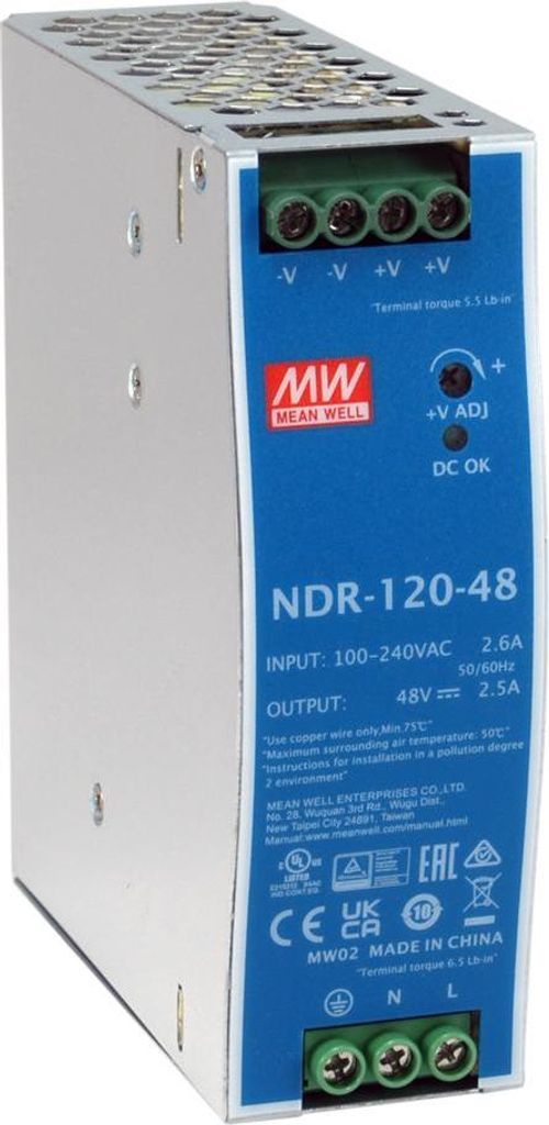 LevelOne ind. Netzteil POW-4842 48VDC 120W DIN-Schiene PoE