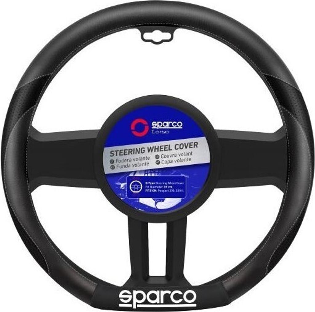 SPARCO SPS114 Lenkradbezug Schwarz/Grau Lenkradhülle Produktbild 