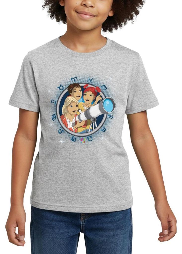 Spreadshirt Die Drei Ausrufezeichen Rätselhafte Himmelszeichen Kinder T-Shirt, 122/128 (7-8 Jahre), Grau meliert