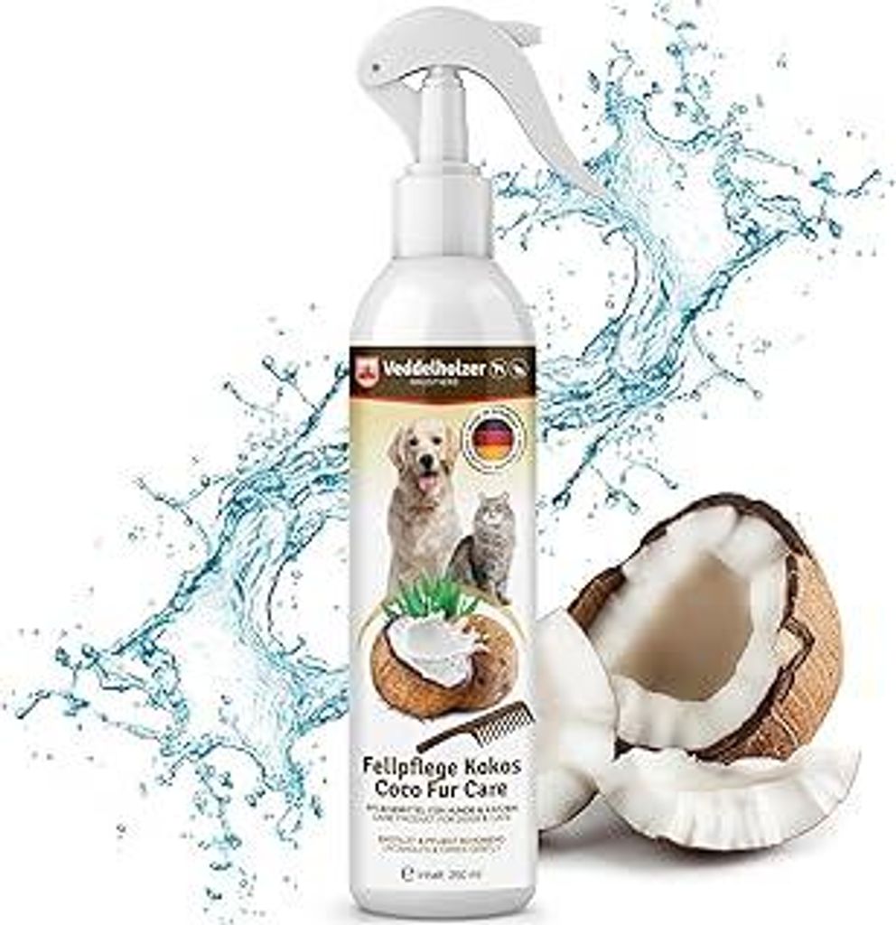 Veddelholzer 250 ml Kokos Fellpflege Hund & Katze. Entfilzungsspray, Welpen, Fell. Zubehör, Hundeparfüm, Accessoires, Katzenpflege, Hundebedarf