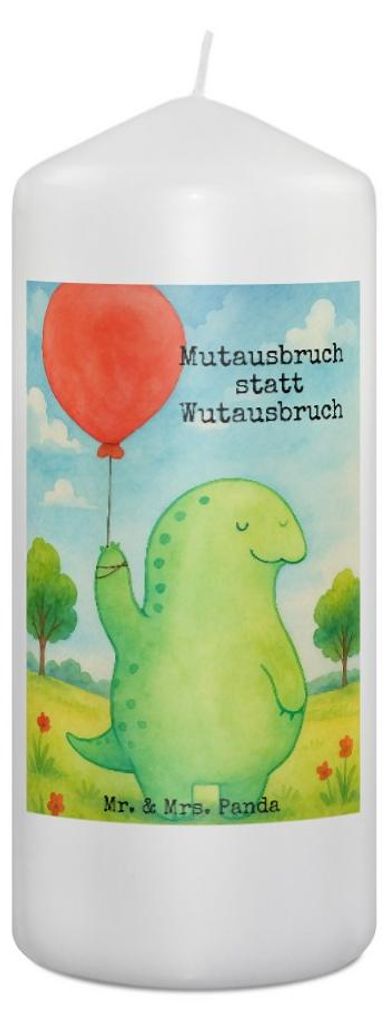 Mr. & Mrs. Panda Kerze Schildkröte Luftballon Design 19 x 8 cm - Weiß - Geschenk, Wachskerze, Schildkröten, Erinnerungslicht, Motivationsspruch,...