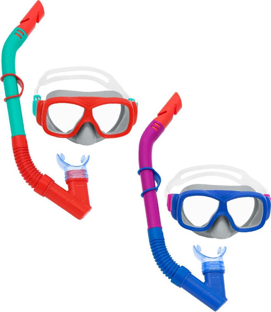 Bestway Set Maske und Rohr Junior Absperrventil Farbmischung +7 Jahre Strand und Pool 24025
