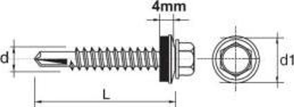 Impax Selbstbohrschraube Mit Epdm #3.5Mm Ral9011 4.8*19Mm - 3 Sto - 635209011*19