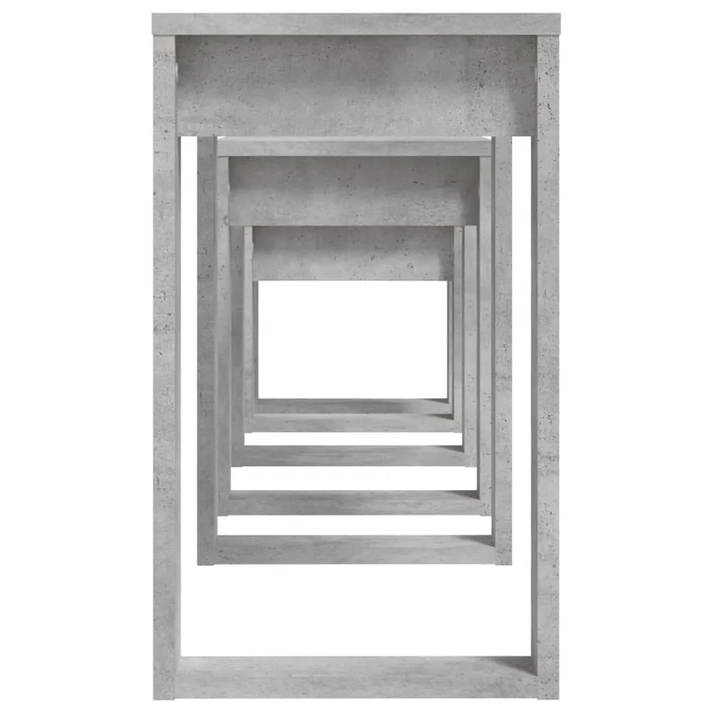 Tables gigognes lot de 3 tables d'appoint empilables effet béton gris - 16