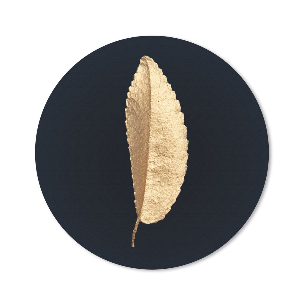 MuchoWow Mauspad Mousepad Blätter - Schwarz und Gold - Luxus - Chic - Natur 20x20 cm - Mousepads - Maus Mat - Pad - Mausunterlage - Schreibtisch...