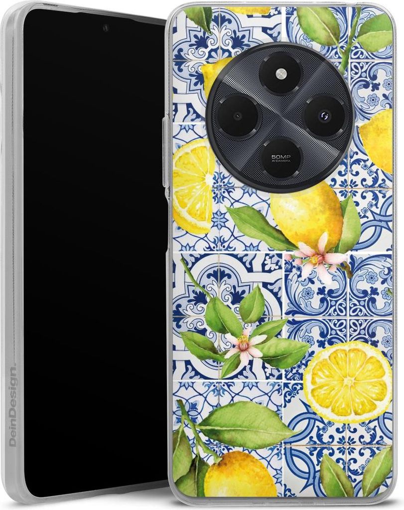 DeinDesign Handyhülle für Xiaomi Redmi 14C Silikon Hülle Case Smartphone Schutzhülle Griechenland Muster Zitrone