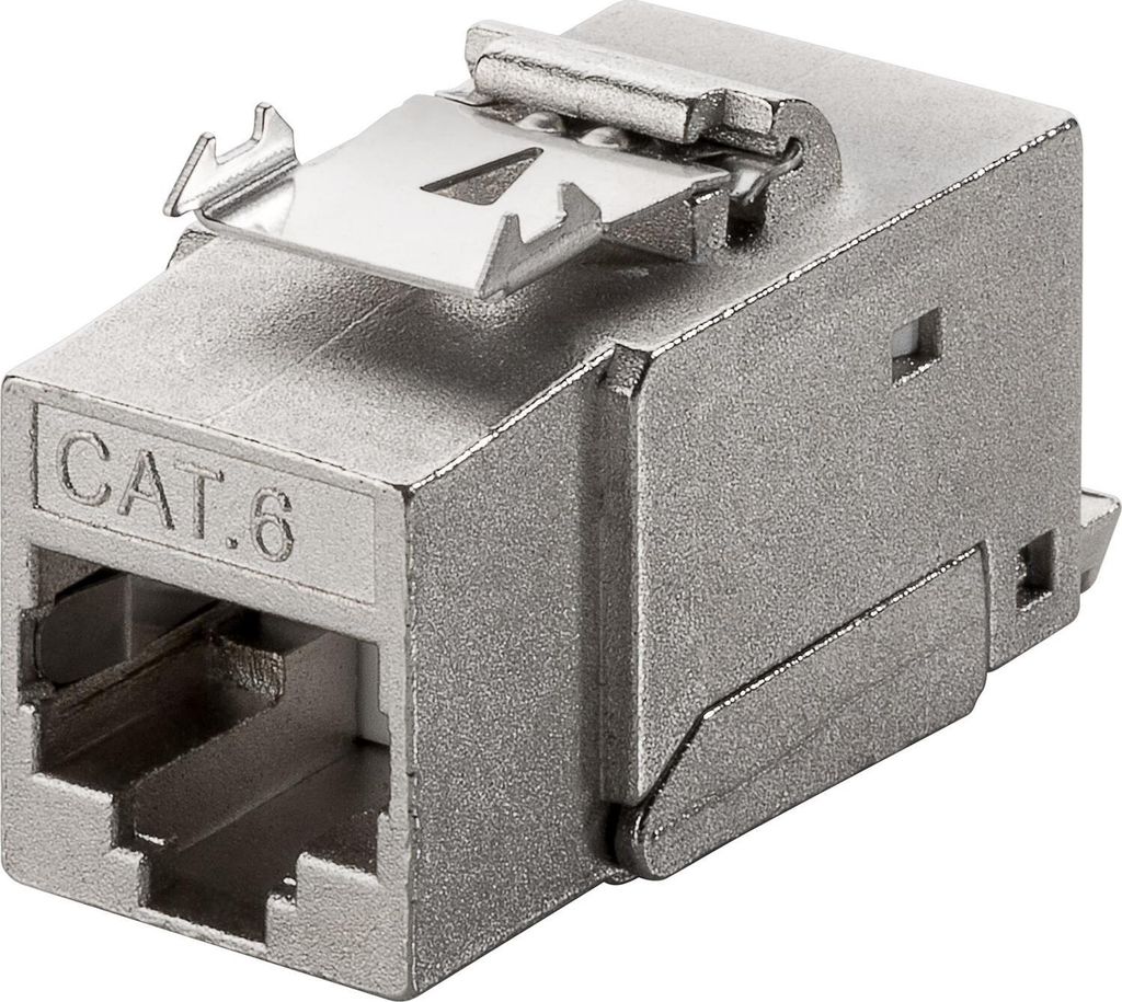 Goobay Keystone Modul RJ45 CAT 6, STP - 17 mm Breite, Krokodil-Typ, Klemmleiste für LSA Montage (werkzeugfrei), SNAP-IN