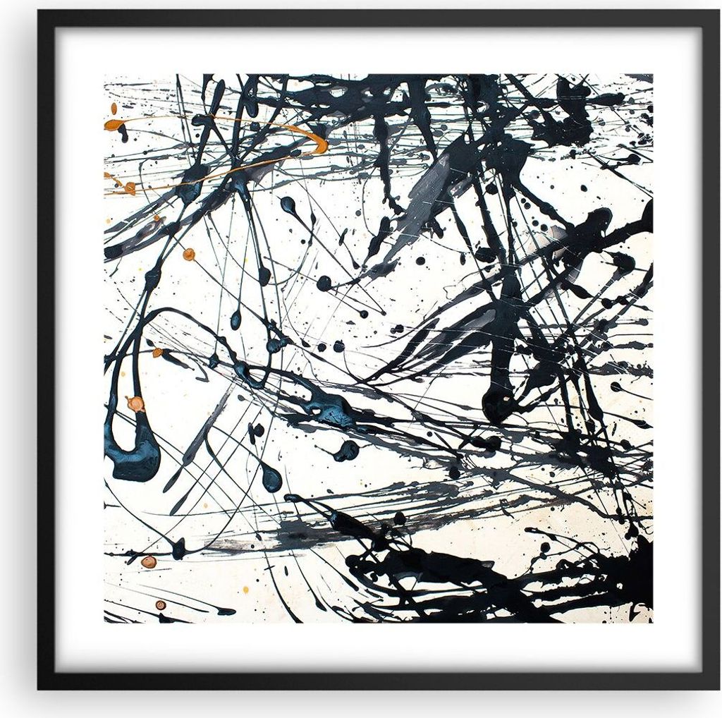Gerahmtes Poster - Schwarzer Rahmen - Abstraktion modern - 50x50 cm - Wand Bild - Wanddeko - Wandbilder - Kunstposter - Wandposter - Bilderrahmen -...